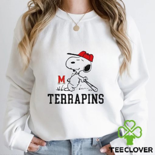 Maryland Terrapins and Peanuts Snoopy baseball hoodie, sweater, longsleeve, shirt v-neck, t-shirt