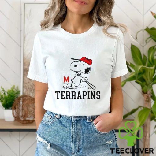 Maryland Terrapins and Peanuts Snoopy baseball hoodie, sweater, longsleeve, shirt v-neck, t-shirt