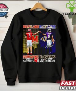 Maryland Terrapins on Saturdays and Baltimore Ravens on Sundays Edwards Jr and Jackson signatures shirt