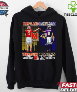 Maryland Terrapins on Saturdays and Baltimore Ravens on Sundays Edwards Jr and Jackson signatures shirt