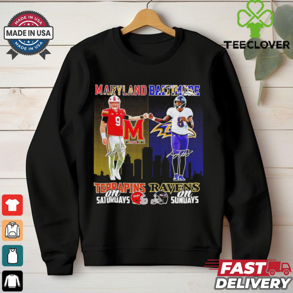 Maryland Terrapins on Saturdays x Baltimore Ravens on Sundays skyline shirt Maryland Terrapins on Saturdays x Baltimore Ravens on Sundays skyline shirt