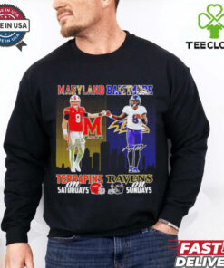 Maryland Terrapins on Saturdays x Baltimore Ravens on Sundays skyline shirt