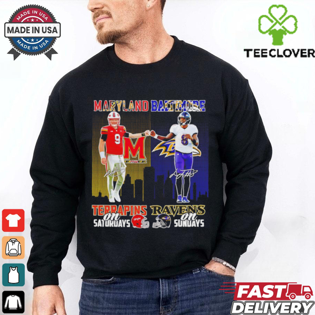 Maryland Terrapins on Saturdays x Baltimore Ravens on Sundays skyline shirt Maryland Terrapins on Saturdays x Baltimore Ravens on Sundays skyline shirt