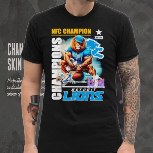 Mascot 2023 NFC Champion Super Bowl LVIII Detroit Lions shirt