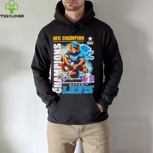 Mascot 2023 NFC Champion Super Bowl LVIII Detroit Lions shirt