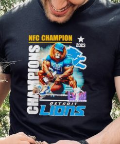 Mascot 2023 NFC Champion Super Bowl LVIII Detroit Lions shirt