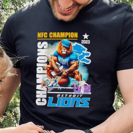 Mascot 2023 NFC Champion Super Bowl LVIII Detroit Lions shirt