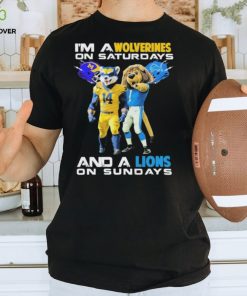 Mascot I’m A Wolverines On Saturdays And A Lions On Sundays Shirt