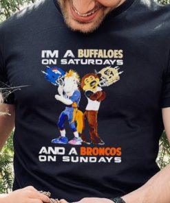 Mascot I’m a Buffaloes on Saturdays and a Broncos on Sundays hoodie, sweater, longsleeve, shirt v-neck, t-shirt