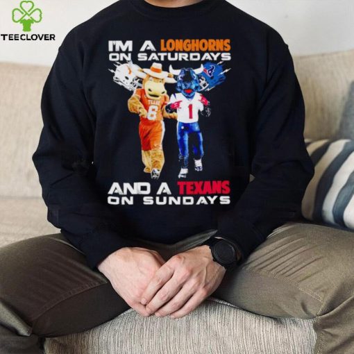 Mascot I’m a Longhorns on Saturdays and a Texans on Sundays hoodie, sweater, longsleeve, shirt v-neck, t-shirt