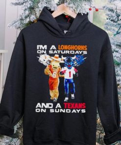 Mascot I’m a Longhorns on Saturdays and a Texans on Sundays hoodie, sweater, longsleeve, shirt v-neck, t-shirt