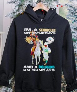 Mascot I’m a Seminoles on Saturdays and a Dolphins on Sundays hoodie, sweater, longsleeve, shirt v-neck, t-shirt