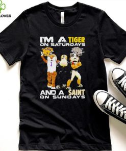 Mascot I’m a Tiger on Saturdays and a Saint on Sundays hoodie, sweater, longsleeve, shirt v-neck, t-shirt