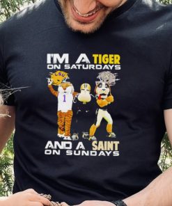 Mascot I’m a Tiger on Saturdays and a Saint on Sundays hoodie, sweater, longsleeve, shirt v-neck, t-shirt