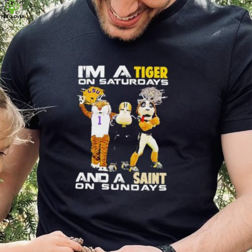 Mascot I’m a Tiger on Saturdays and a Saint on Sundays hoodie, sweater, longsleeve, shirt v-neck, t-shirt