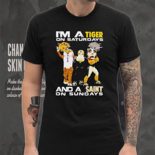 Mascot I’m a Tiger on Saturdays and a Saint on Sundays hoodie, sweater, longsleeve, shirt v-neck, t-shirt