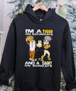 Mascot I’m a Tiger on Saturdays and a Saint on Sundays hoodie, sweater, longsleeve, shirt v-neck, t-shirt