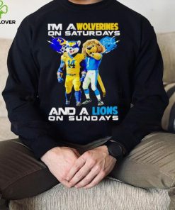 Mascot I’m a Wolverines on Saturdays and a Lions on Sundays hoodie, sweater, longsleeve, shirt v-neck, t-shirt