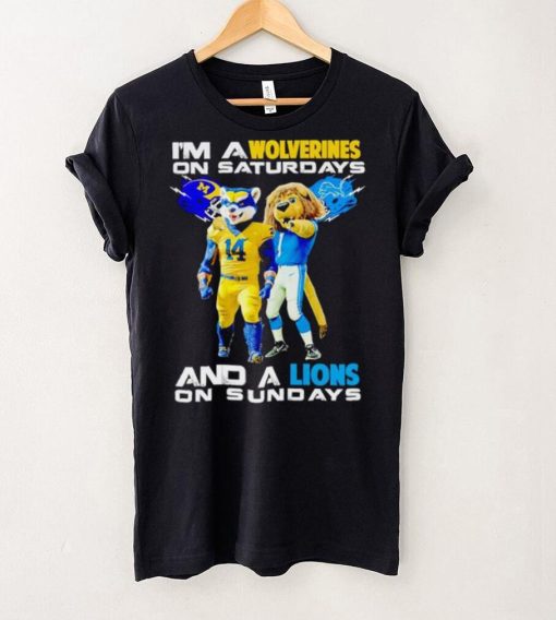 Mascot I’m a Wolverines on Saturdays and a Lions on Sundays hoodie, sweater, longsleeve, shirt v-neck, t-shirt