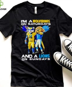 Mascot I’m a Wolverines on Saturdays and a Lions on Sundays hoodie, sweater, longsleeve, shirt v-neck, t-shirt