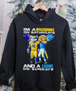 Mascot I’m a Wolverines on Saturdays and a Lions on Sundays hoodie, sweater, longsleeve, shirt v-neck, t-shirt