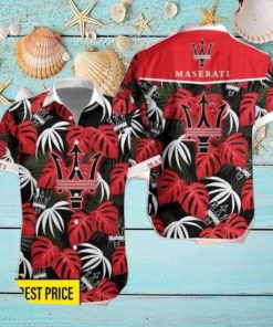 Maserati Leaf Pattern Tropical Hawaiian Shirt And Shorts Beach Gift