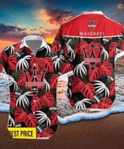 Maserati Leaf Pattern Tropical Hawaiian Shirt And Shorts Beach Gift