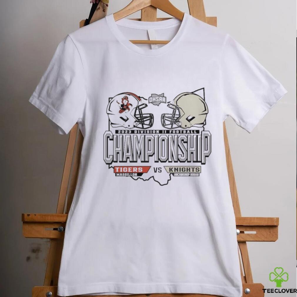 Massillon Tigers vs Knights Archbishop Hoban 2023 OHSAA D2 Football championship Head To Head shirt Massillon Tigers vs Knights Archbishop Hoban 2023 OHSAA D2 Football championship Head To Head shirt