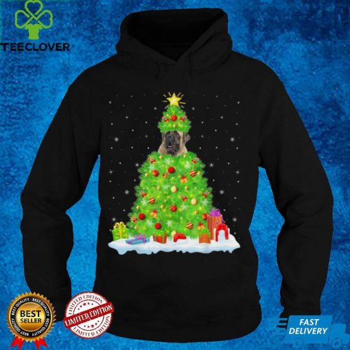 Mastiff Dog Xmas Lighting Tree Mastiff Christmas Shirt