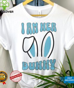 Matching Couple Easter Husband I Am Her Bunny Men's T shirt Back Print