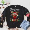 Matching Family Christmas 2021 Plaid Mask Rudolph Reindeer T Shirt 4