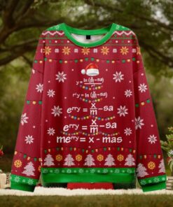 Math Merry Xmas Tree Red Ugly Christmas Sweater