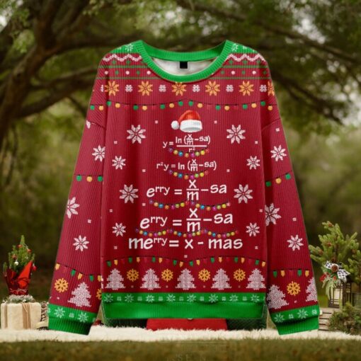 Math Merry Xmas Tree Red Ugly Christmas Sweater