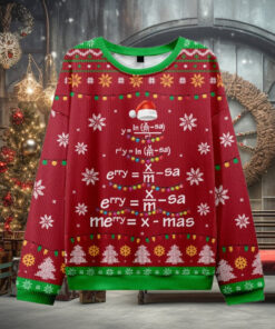 Math Merry Xmas Tree Red Ugly Christmas Sweater