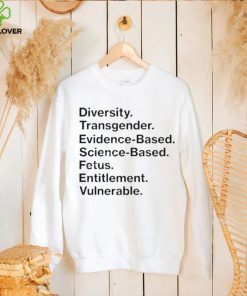 Matt Diversity Transgender Evidence Based Science Based Fetus Entitlement Vulnerable Shirt