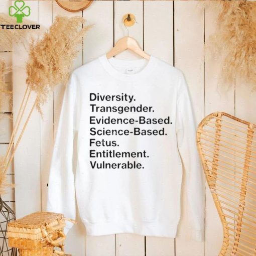 Matt Diversity Transgender Evidence Based Science Based Fetus Entitlement Vulnerable Shirt
