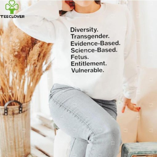 Matt Diversity Transgender Evidence Based Science Based Fetus Entitlement Vulnerable Shirt