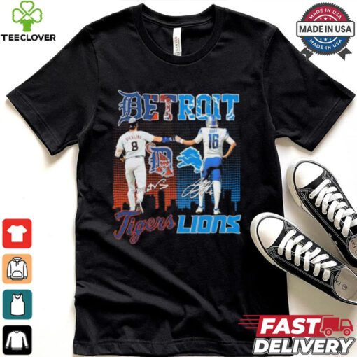 Matt Vierling Detroit Tigers X Jared Goff Detroit Lions Signatures Shirt