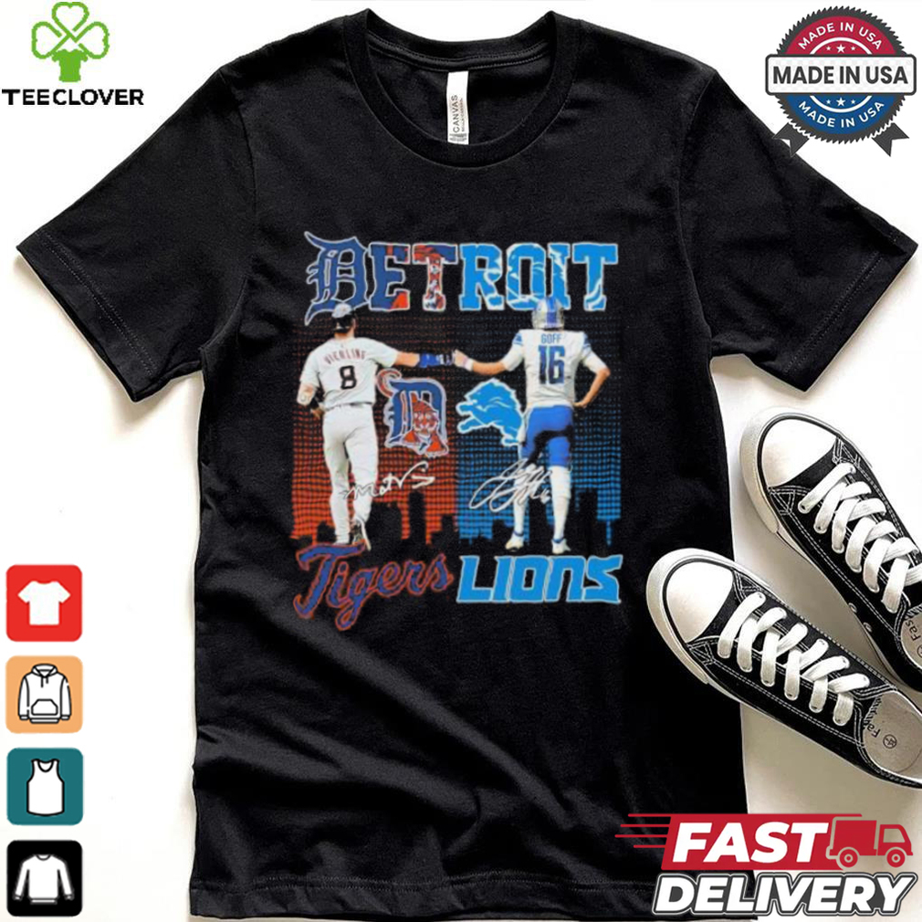 Matt Vierling Detroit Tigers X Jared Goff Detroit Lions Signatures Shirt Matt Vierling Detroit Tigers X Jared Goff Detroit Lions Signatures Shirt