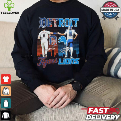 Matt Vierling Detroit Tigers X Jared Goff Detroit Lions Signatures Shirt