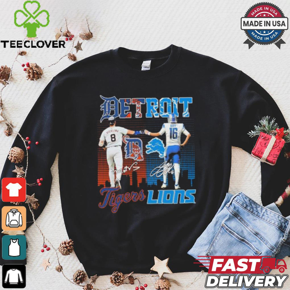 Matt Vierling Detroit Tigers X Jared Goff Detroit Lions Signatures Shirt Matt Vierling Detroit Tigers X Jared Goff Detroit Lions Signatures Shirt