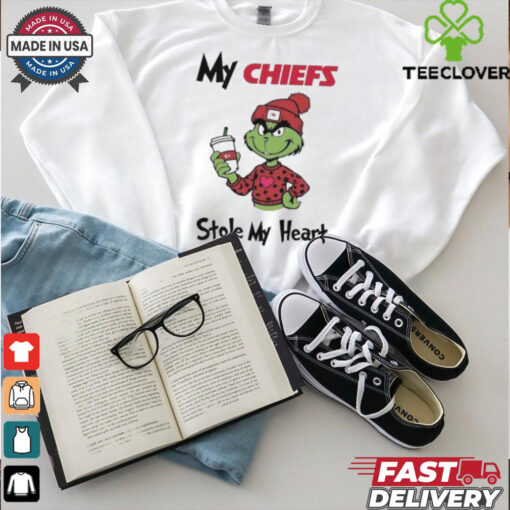 Max Kansas City Chiefs Merry Christmas 2024 – Kansas City Grinch Heart Christmas – My Chiefs Stole My Heart shirt