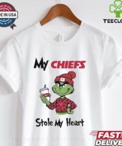 Max Kansas City Chiefs Merry Christmas 2024 – Kansas City Grinch Heart Christmas – My Chiefs Stole My Heart shirt