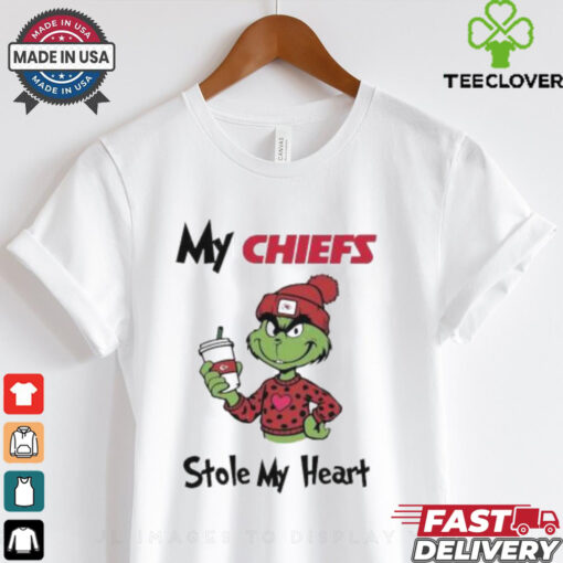 Max Kansas City Chiefs Merry Christmas 2024 – Kansas City Grinch Heart Christmas – My Chiefs Stole My Heart shirt