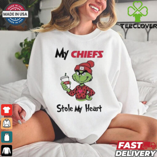 Max Kansas City Chiefs Merry Christmas 2024 – Kansas City Grinch Heart Christmas – My Chiefs Stole My Heart shirt