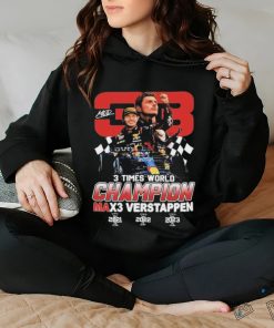 Max Verstappen 3 Times World Champion T Shirt