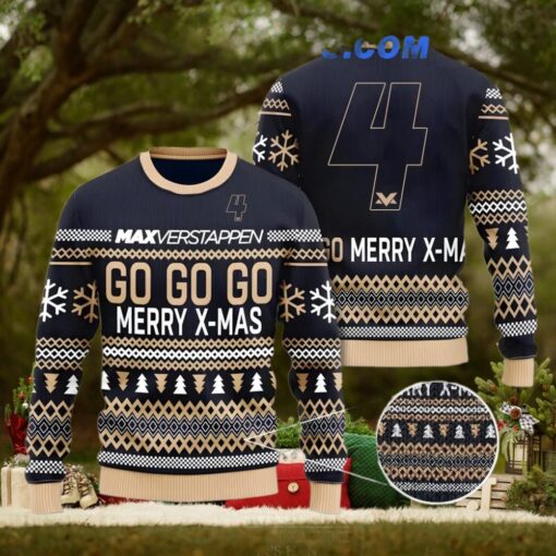 Max Verstappen Go Go Go Merry X Mas Ugly Sweater
