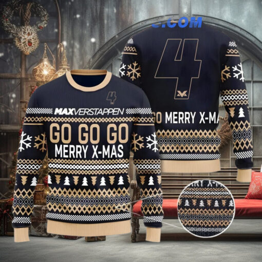 Max Verstappen Go Go Go Merry X Mas Ugly Sweater