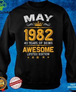 May 40 Years Old Gift Made In 1982 Limited Edition Bday T Shirt B09VX1J3GD