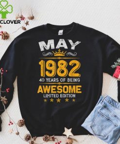 May 40 Years Old Gift Made In 1982 Limited Edition Bday T Shirt B09VX1J3GD